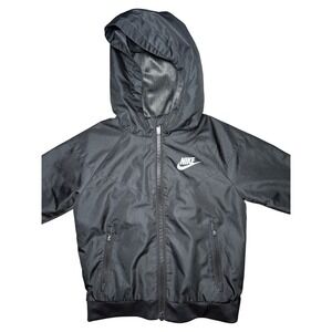 Nike Windbreaker Jacket Kids 3T Black Windrunner Hooded Full Zip